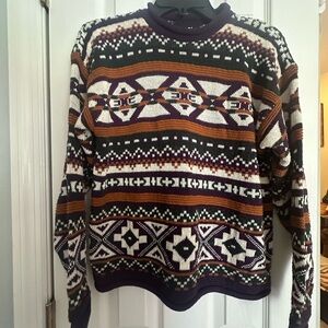 Vintage 1980 Unisex Multicolor Geometric Crewneck Sweater